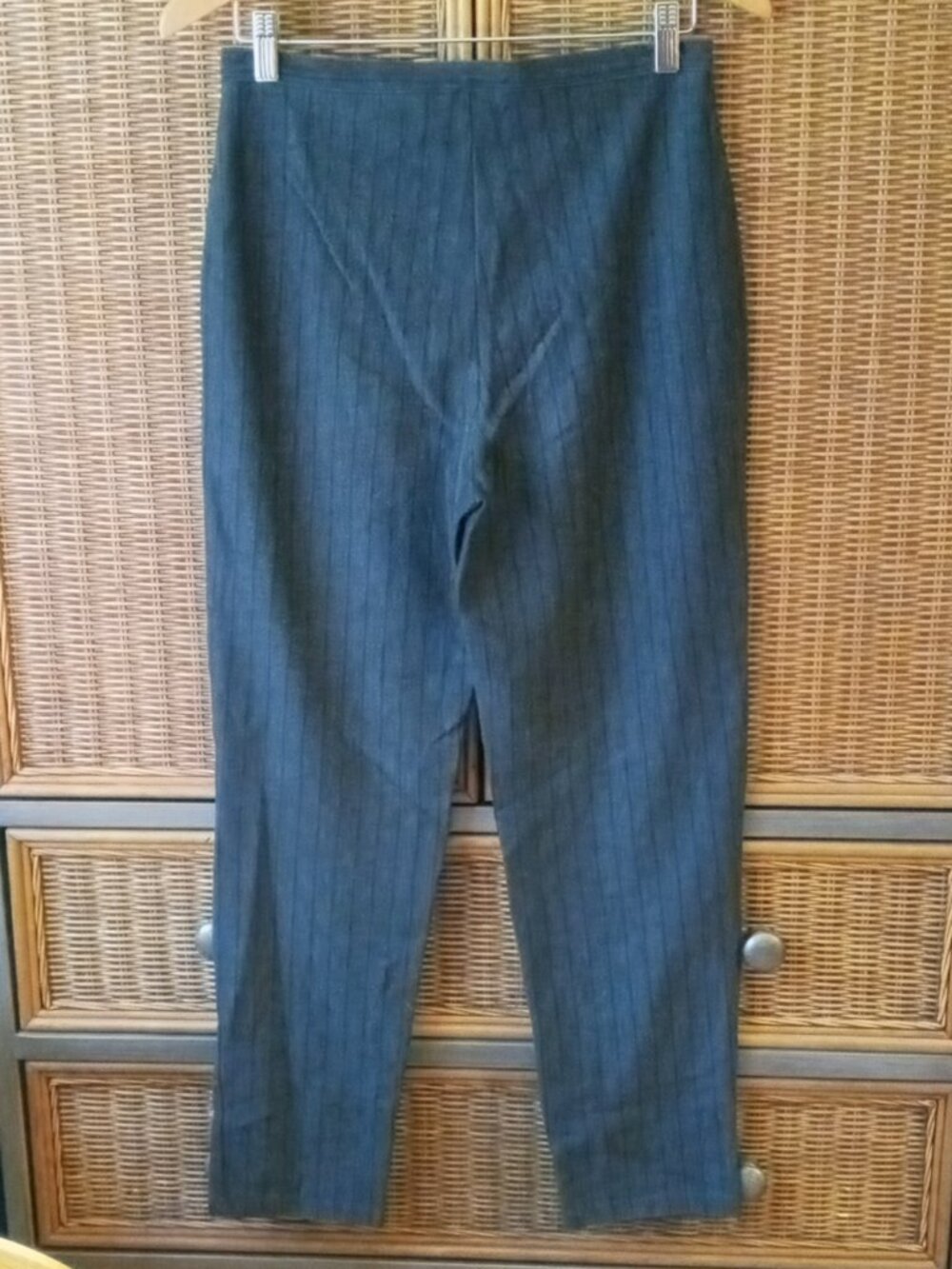 Vintage GAP Gray Pinstripe Pants 90s Corporate Office Wear Stretch Sz M - Picture 5 of 12